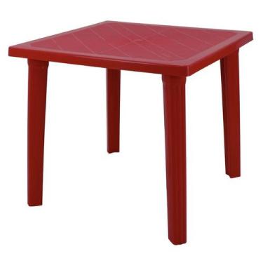 Imagem de Mesa Quadrada Sancho em Polipropileno Vermelho 80 cm Tramontina