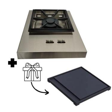 Imagem de Bifeteira De Embutir Inox Com Queimador Duplo E Chapa 30x30 - Tornocen