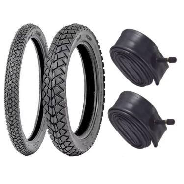 Imagem de Par de Pneu XRE 300 Tornado Vipal TR300 120/80-18 62s  + 90/90-21 54s + Camaras 18 e 21 shiver