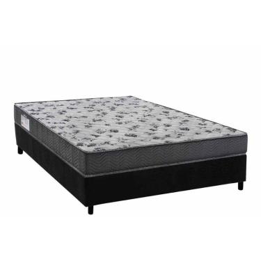 Imagem de Conjunto Box Casal: Colchão Anatômico Ortobom D33 ISO 100 Ultra Firme + Base CRC Suede...