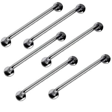 Imagem de Barra de Apoio 40cm Alça Inox Kit 6 Unidades Idoso Gestante Cadeirante