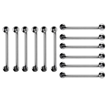 Imagem de Barra de Apoio 60cm Aço Inox Kit 12 Unidades Criança Idoso Gestante Deficiente Acessibilidade Banheiro Box Segurança Corrimao Suporte