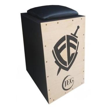 Imagem de Cajon JEG Elétrico + Cabo 4mts + 2 Vassourinha, ESCUDO FÉ