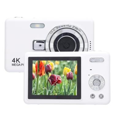 Imagem de Câmera Digital, Câmera de Vídeo IPS 4K 50MP de 2,4 Polegadas, Câmera Compacta Aponte e Dispare Com Zoom Digital 16X, Câmera Infantil Com Bateria Recarregável de 800mAh (Sem