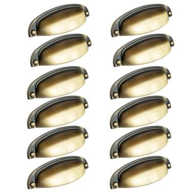 Imagem de Kit 10 Puxador Concha Provençal Paris Antique Fosco Para Gaveta Móveis