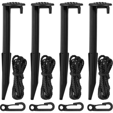 Imagem de Estacas e cordões infláveis, inclui estaca de plástico, cordão com ganchos infláveis, acessórios infláveis, acessórios infláveis, decoração de feriado, decoração inflável para jardim, casa, gramado (12 conjuntos)