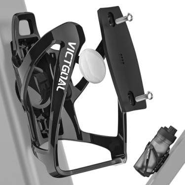 Imagem de VICTGOAL Suporte de garrafa de água de bicicleta para suporte de bicicleta oculto, rastreador antirroubo sob a bicicleta, gaiola de garrafa de água segura à prova d'água para todas as bicicletas