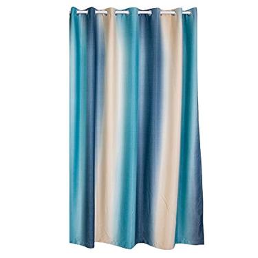 Imagem de Cortinas de 39,4 * 98,4 polegadas para quarto, cortinas de janela de banheiro modernas, painel de cortina de janela gradiente listrado sala de estar quarto (gradiente de listra azul escuro)