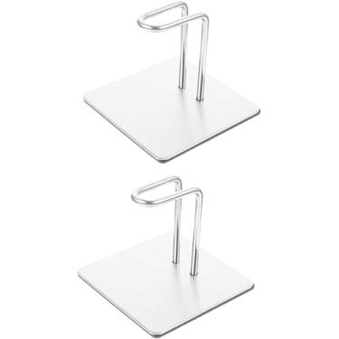 Imagem de 2pcs Magnetic Roll Holder Refrigerator Garage Wall Mount Towel Holder Door Hooks Duty Fridge Hook Rack Holders Towel Hooks Paper Hanger Silver Rubber (Prata)