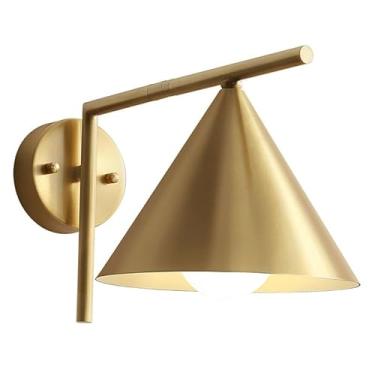 Imagem de Luminárias de parede de latão vintage modernas, alto-falante dourado, personalidade, arandelas de cabeceira de hotel, simplicidade, base E26/E27, luz de parede para bar, cozinha, sala de jan