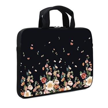 Imagem de Capa de neoprene para laptop de 11,6 a 12,1 polegadas - notebook, Chromebook, pasta de tablet para homens, mulheres, meninos e meninas (flores)