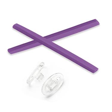 Imagem de PapaViva Kits de borracha de substituição de peças de nariz e meias auriculares para Oakley Square Wire 2 2014 OO4075/W fio quadrado - roxo