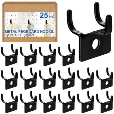 Imagem de Tandefio 25 peças de ganchos de quadro de pinos de metal ganchos de placa de pino para pendurar ganchos para pendurar ganchos para quadro de parede ferramenta de exibição de joias (preto)