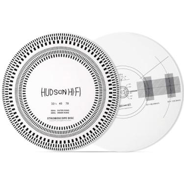 Imagem de Hudson Hi-Fi Tapete de disco estroboscópico para toca-discos - 30,5 cm x 2 mm - disco de PVC para testar velocidades de 33-1/3 e 45 RPM (estroboscópio com tapete transferidor de alinhamento de