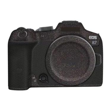 Imagem de JERXTTON Película para câmera Canon EOS R7 antirriscos envoltório de vinil filme de desenho animado protetor corporal casaco acessórios de fotografia adesivo (preto estrelado)