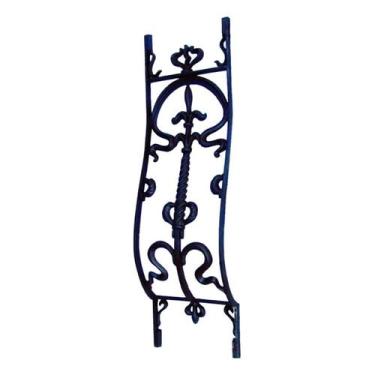 Imagem de Grade Ferro Fundido Bombê Curva Larga Sacada Varanda 80x24cm - UNICLÁU