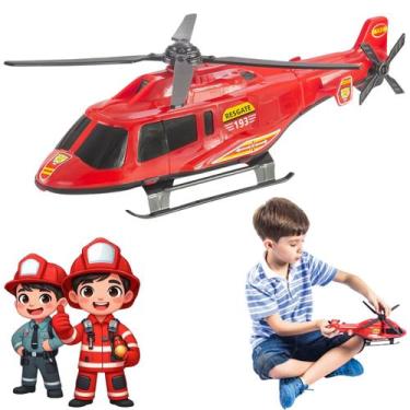 Imagem de Helicóptero Resgate Brinquedo Infantil Menino Grande Oferta - BS TOYS