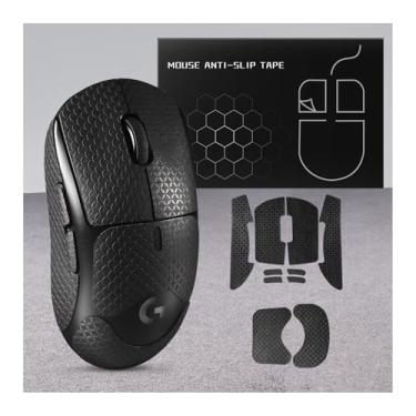 Imagem de yiodelu Fita aderente para mouse Logitech G PRO 2 Lightspeed sem fio/G PRO sem fio para jogos, antiderrapante, autoadesiva, pré-cortada, resistente ao suor, acessórios para mouse de jogo (preto)