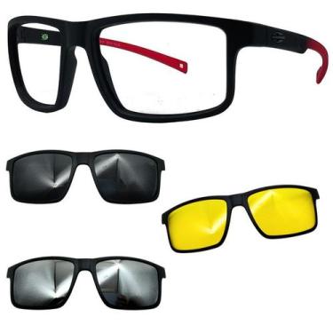 Imagem de Oculos Mormaii Swap 5 6127 A85 Preto Red Com 3 Clipons, Cinza, Prata, 