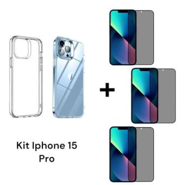 Imagem de 3UN Película De Vidro Temperado Anti Espião + Capa Anti Impacto Compat