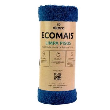 Imagem de Pano de Chão Azul Ecomais Limpa Pisos Área Interna 40x60 cm Àkora - Ák
