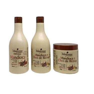 Imagem de Kit Mandioca 3x500ml (Shampoo, Condicionador e Máscara) Maycrene