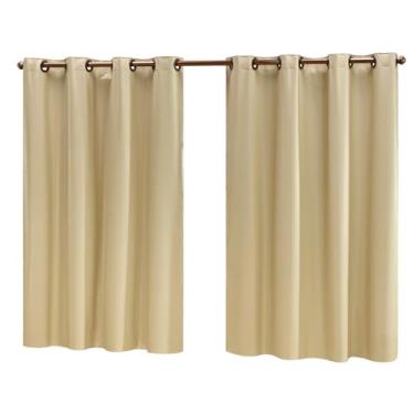 Imagem de Cortina Blackout PVC (Plástico) Decorativa Corta Luz 100% 2,00M x 1,30M de Janela com Ilhós (PALHA)