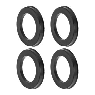 Imagem de INFINAUTO Anéis centralizados de cubo de roda de carro de 84,1 mm a 56,1 mm rodas de policarbonato preto eixo central amortecedor Hubrings 4 peças