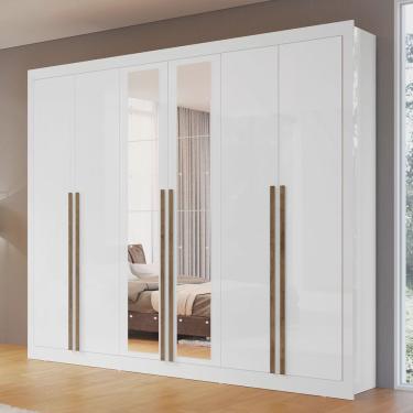 Imagem de Guarda-roupa Casal com Espelho 6 Portas 4 Gavetas Alpes