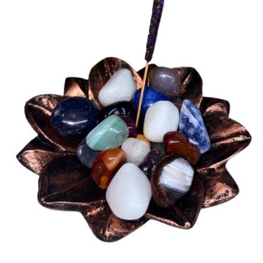 Imagem de Porta Cristais Flor de Lotus e Incensário Vareta Decoração Meditação