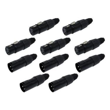 Imagem de Kit 10 Conectores Cannon/xlr (macho/femea) - CSR
