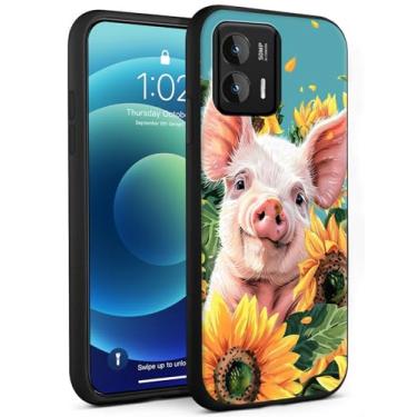 Imagem de Capa protetora para Moto G Stylus 5G 2024 macia em TPU macio para Motorola Moto G Stylus 5G, antiarranhões, antiderrapante, para mulheres, homens, meninas, bebê fofo porco e girassol