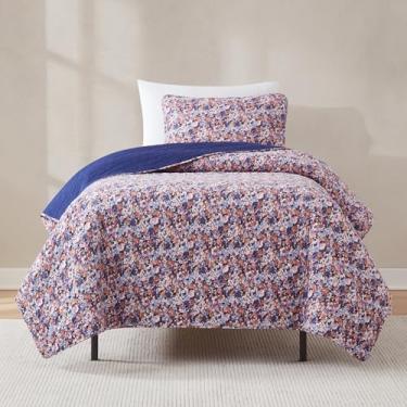 Imagem de Lush Decor Alicia Camuflagem Floral? Conjunto de 2 Peças de Colcha de Algodão Solteiro/Solteiro GG Roxo - Conjunto de Cama Floral - Colcha de Flores - Roupa de Cama Infantil - Decoração de Dormitório