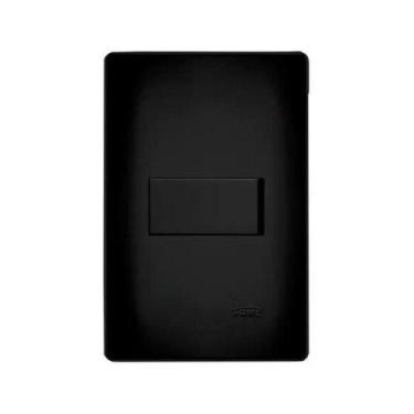 Imagem de Interruptor Simples 16a Placa 4x2 Habitat Black Preto - Fame
