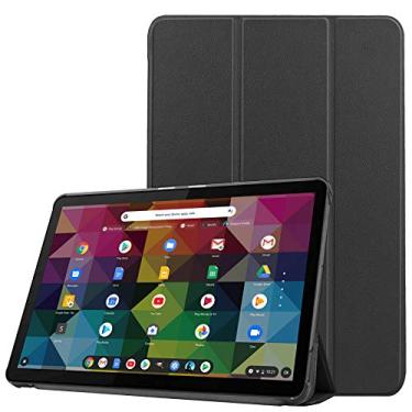 Imagem de Capa Gylint para Lenovo Chromebook Duet 2 em 1 Tablet 10.1, capa dobrável ultrafina de couro PU inteligente com função de ativação e hibernação automática para Lenovo Chromebook Duet 10.1 preta