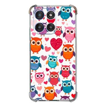 Imagem de Beaucov Capa para Moto G Stylus 2025, colorido fofo coruja amor coração proteção contra quedas capa à prova de choque TPU capa protetora de corpo inteiro resistente a arranhões para Motorola Moto G