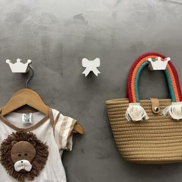Imagem de 3 Ganchos de parede Coroa e Laço decoração infantil princesa - Souveni