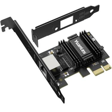 Imagem de Placa de rede PCIe de 2,5 G, adaptador YuanLey 2,5 Gigabit PCI Express Ethernet com Realtek RTL8125B, cartão NIC de 2500 Mbps, controlador LAN RJ45 para PC Windows/Linux/Mac OS com suporte de perfil