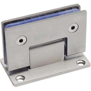 Imagem de Dobradiça articulada aberta para porta de chuveiro braçadeira de aço inoxidável sem moldura dobradiças de porta com parafusos para conjunto de dobradiças de vidro grosso de 4 mm, dobradiça de 3 peças