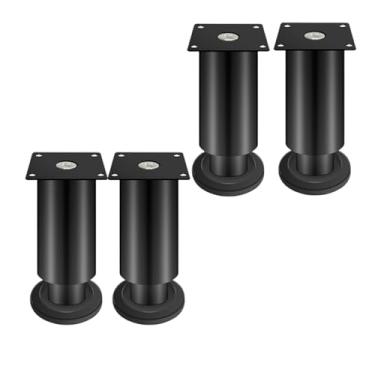 Imagem de Pernas de móveis de aço inoxidável ajustáveis 80-300 mm, pés de mesa de sofá de armário resistente, pernas de substituição DIY com base antiderrapante (pacote com 4) (300 mm)