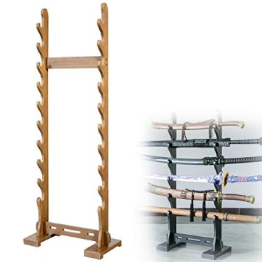 Imagem de Suporte de espada prateleira de exibição de espadas, suporte de exibição de suporte de espada - suporte de espada de piso de várias camadas, suporte vertical de katana de 24 camadas, suporte de armas,