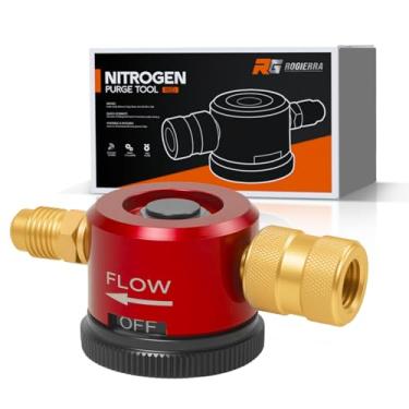 Imagem de Ferramenta de purga de nitrogênio para sistemas de refrigeração, regulador de latão ajustável com controle de pressão de 3 estágios, encaixe de alargamento de 1/10.2 cm (faixa de trabalho de 50-200