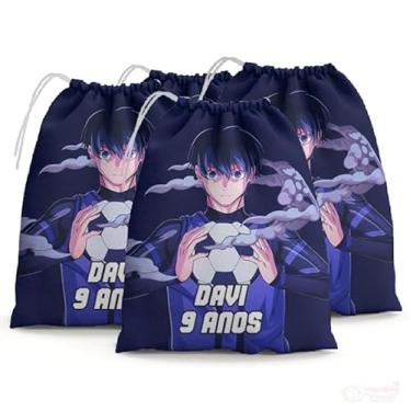 Imagem de Sacolinhas Surpresa Personalizada Tecido Blue Lock Futebol (Sacolinhas 15x20, Unidades, 30)