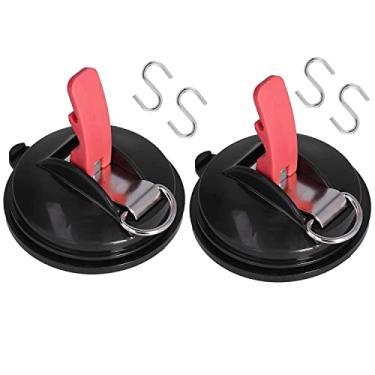 Imagem de Moopkey Pacote com 2 âncoras de ventosas a vácuo, ventosas resistentes com gancho de fixação, ganchos de ventosa para acampamento, acampamento, cozinha, banheiro, banheiro e banheiro