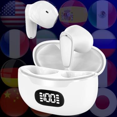 Imagem de HALCONTORNO Fones de ouvido de tradução B28 - Dispositivo tradutor de idiomas, Traductor de Voz Instantaneo, tradutor de fone de ouvido de voz instantânea em tempo real, Audífonos Traductores de