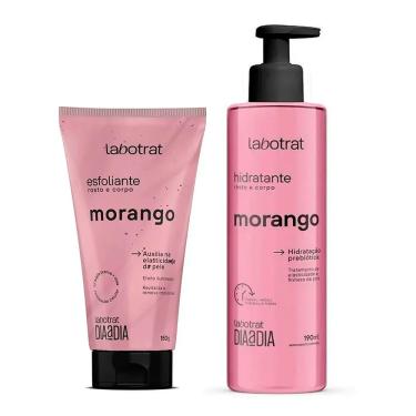 Imagem de Kit Esfoliante Para Rosto e Corpo Labotrat Dia a Dia Morango 150G + Hidratante Labotrat Morango 190ml