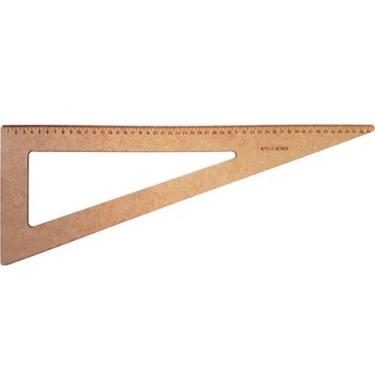 Imagem de Regua Esquadro 50cm Alfaiate Cavas Moldes Confeccao 1197 MDF - LAPIDAR