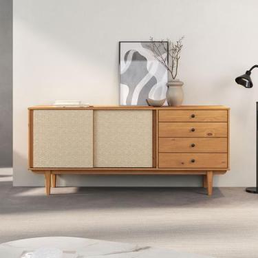Imagem de Buffet Aparador Sala Madeira Retrô 4 Gavetas Freijó Simona - IDIMEX