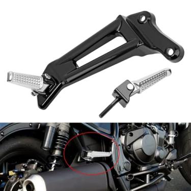 Imagem de HIYOYO Apoios Para Os Pés Traseiros, Do Passageiro, Suporte De Montagem Alumínio Honda Rebel Cmx1100 Cmx 1100 2021-2024, Preto