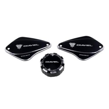 Imagem de Riderjacky Para Ducati Diavel 2011-2019... 2012 2013 2014 2015 2016 2017 2018 Embreagem de freio dianteiro e freios traseiros tampa de óleo do reservatório de fluido do cilindro (preto)